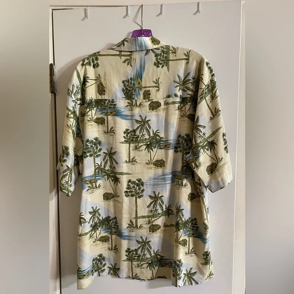 Banana cabana men’s large 100% silk button up Hawaiian shirt new never worn - Picture 5 of 6
